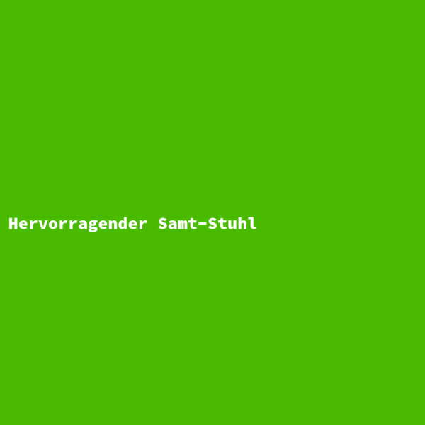 Hervorragender Samt-Stuhl